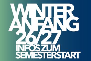 Teasergrafik zum Semesterstart in der Fachrrichtung Architektur. Auf ihr ist zu lesen: »Winteranfang 26/27 Infos zum Semesterstart«