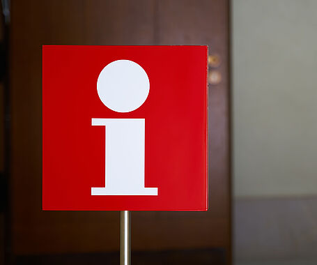 information sign red sign with a big white i